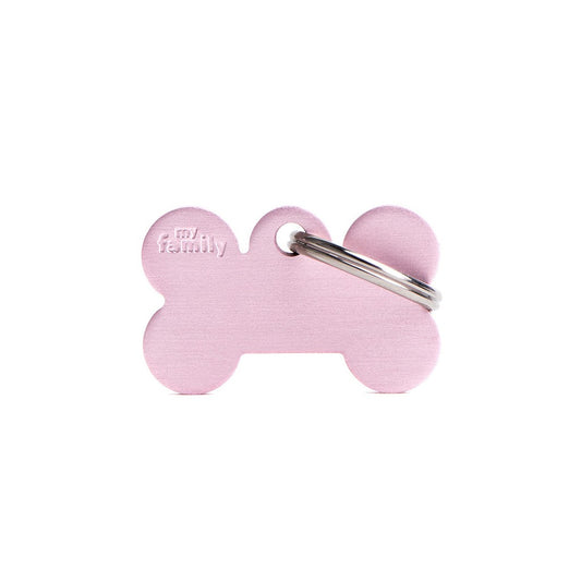 My Family ID Aluminum Pink Bone Tag, Small