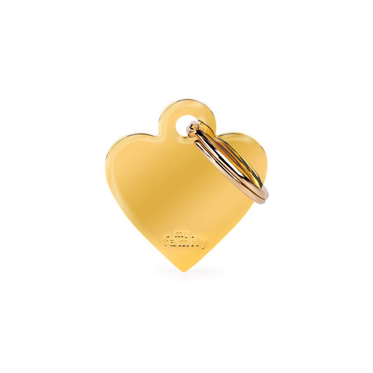 My Family ID Basic Small Heart ID Tag in Gold-Plated Brass