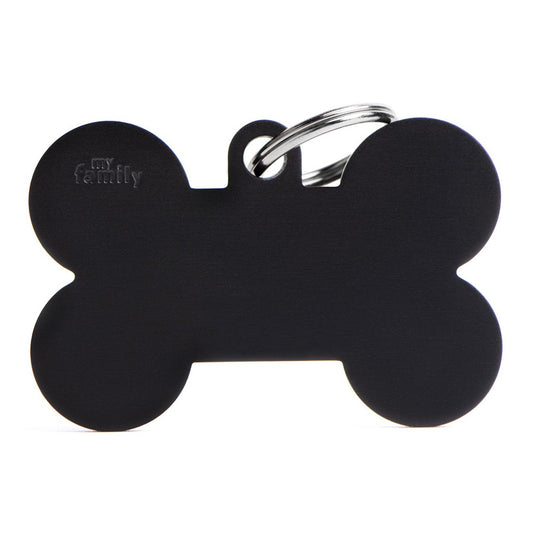 My Family ID Basic XL Aluminum Black Bone ID Tag