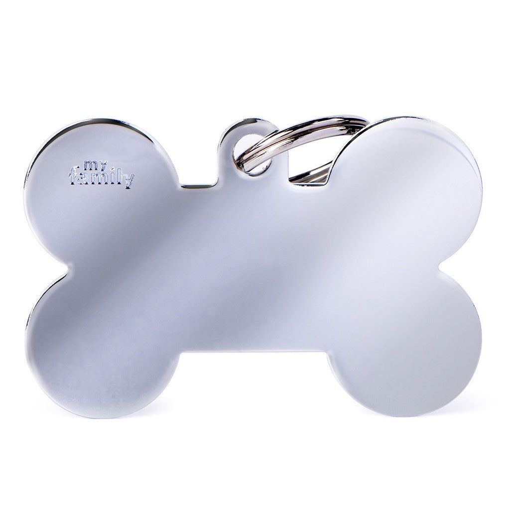 My Family ID Chromed Brass Xl Bone Tag