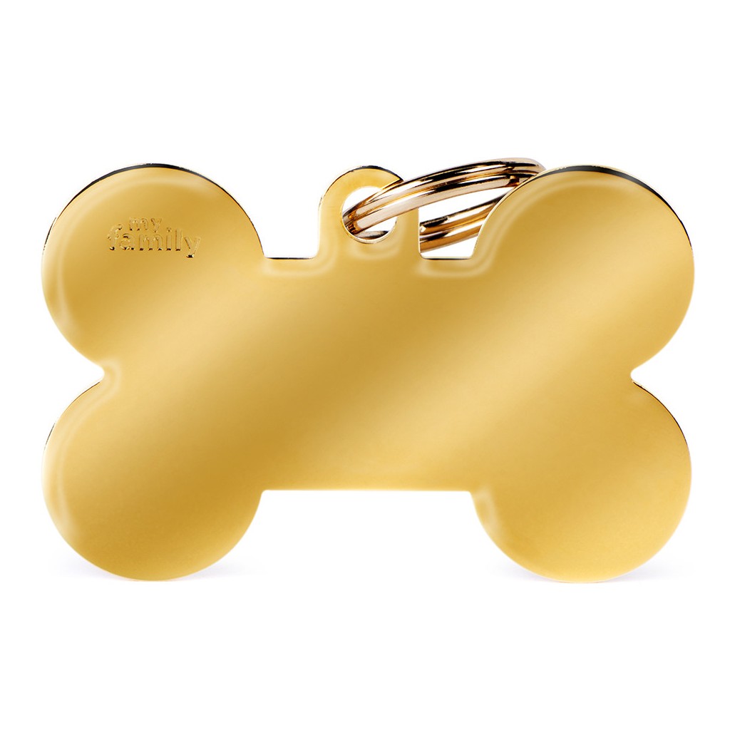 My Family ID Golden Brass Xl Bone Tag