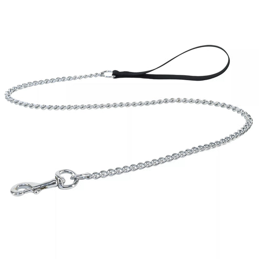 Coastal Titan 4ft Long 2.0mm Fine Chain Dog Leash with Nylon Handle Black