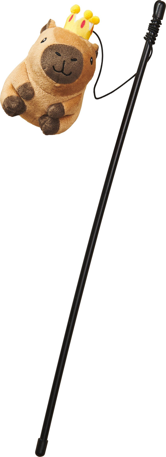 Spot Ethical Pet Capybara with Crown Cat Teaser Wand, 18 in
