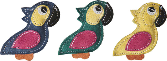 Spot Ethical Pet Dura-Fused Leather Parrot Catnip Cat Toy 3 in Assorted Single
