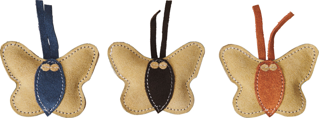 Spot Ethical Pet Dura-Fused Leather Butterfly with Catnip Cat Toy 3 in Assorted Single