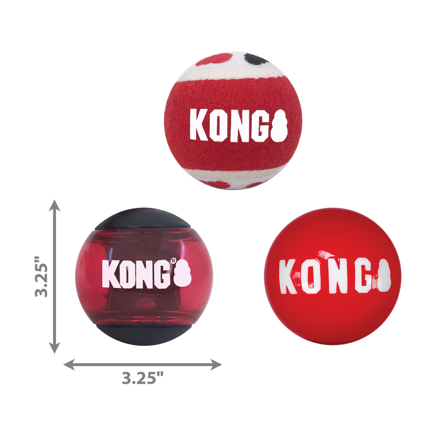 Kong Dog Toy Signature Balls 3pk Large
