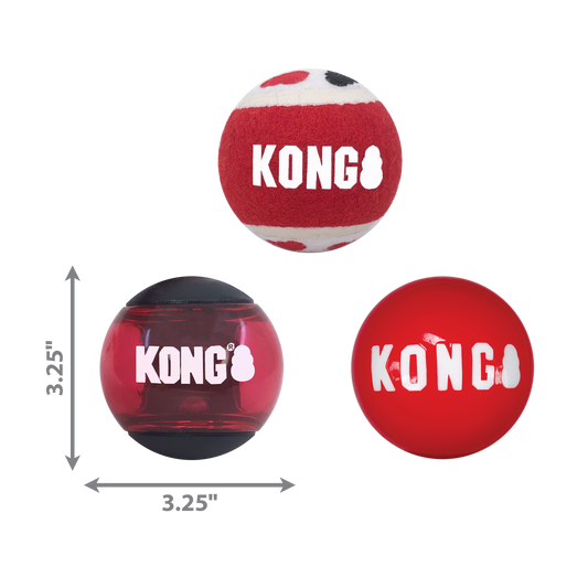 Kong Dog Toy Signature Balls 3pk Large