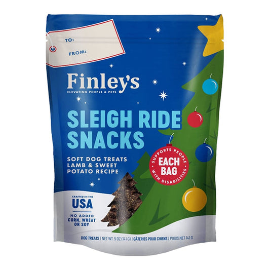 Finley&#39;s Holiday Sleigh Ride Snacks Lamb &amp; Sweet Potato Recipe Dog Treats 6oz