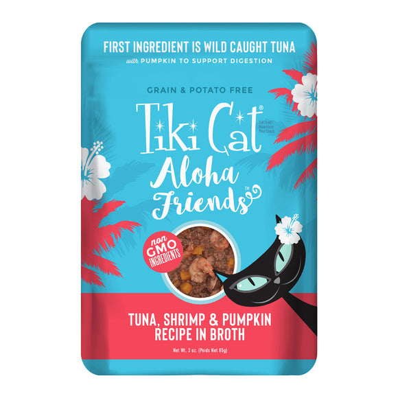 Tiki Cat Aloha Friends Wet Cat Food Tuna Shrimp & Pumpkin 3oz Pouch