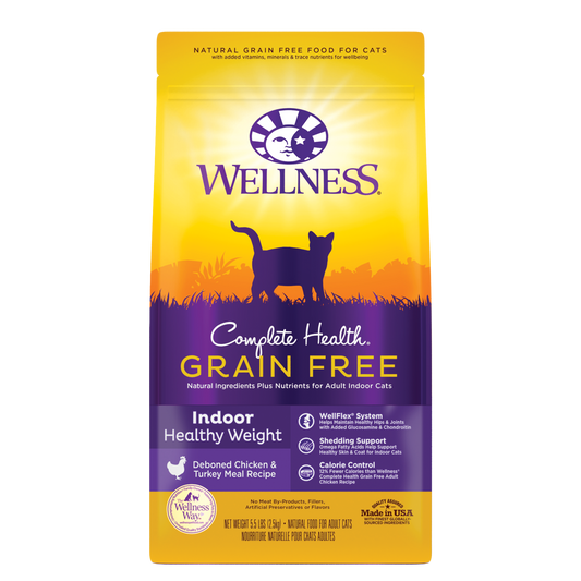 Wellness Complete Health Grain-Free Indoor Healthy Weight Chicken Recipe Dry Cat Food 5.5lb Bag