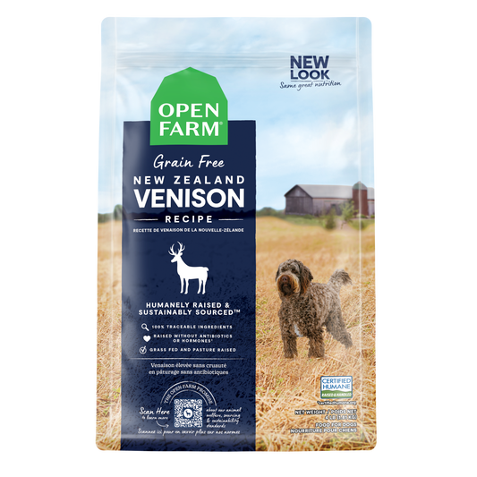 Open Farm New Zealand Venison Recipe Grain Free Kibble For Dogs 4lb Bag