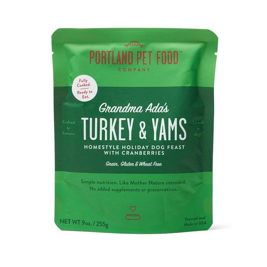 Portland Pet Food Grandma Ada's Turkey and Yams Meal for Dogs 9oz Pouch