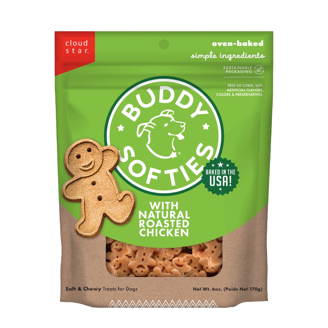 Cloud Star Buddy Biscuits Softies Soft & Chewy Dog Treats, Roasted Chicken, 6 oz. Pouch