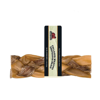Redbarn Dog Treat Collagen Wrapped Esophagus Braid Medium