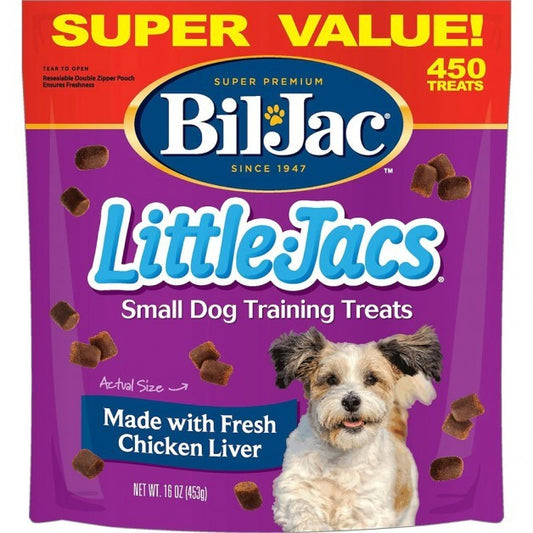 Bil Jac Little-Jacs Small Dog Chicken Liver Training Dog Treats 16 oz