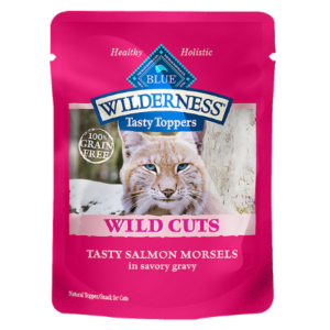 Blue Buffalo Wilderness Wild Cuts Tasty Toppers Tasty Salmon Morsels in Savory Gravy Cat Food 3oz Pouch