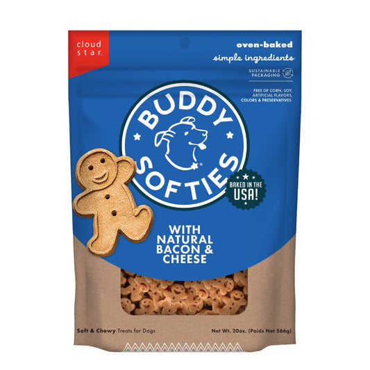 Buddy Biscuits Softies Soft & Chewy Dog Treats, Bacon & Cheese, 20 oz. Pouch