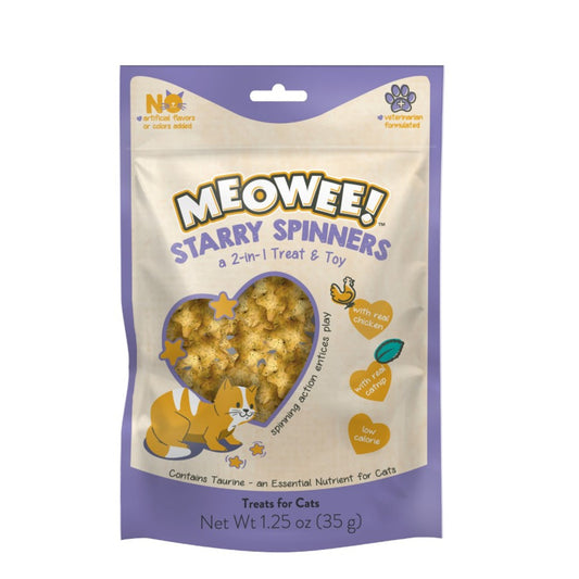 Meowee! Starry Spinners 2-in-1 Chicken & Catnip Flavored Cat Treats 1.25oz