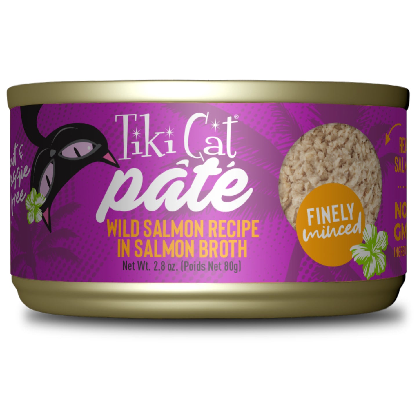 Tiki Cat Luau Pâté Wet Cat Food, Salmon, 2.8 oz. Can