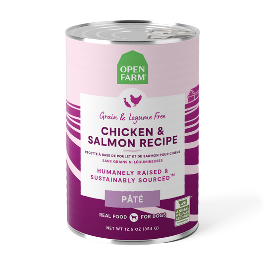 Open Farm Chicken & Salmon Recipe Pâté For Dogs 12.5oz Can