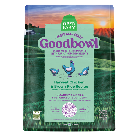 Open Farm Goodbowl Harvest Chicken & Brown Rice Recipe For Cats 7lb Bag