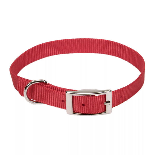 Coastal Single Ply 3/4in Wide 18in Dog Collar Red