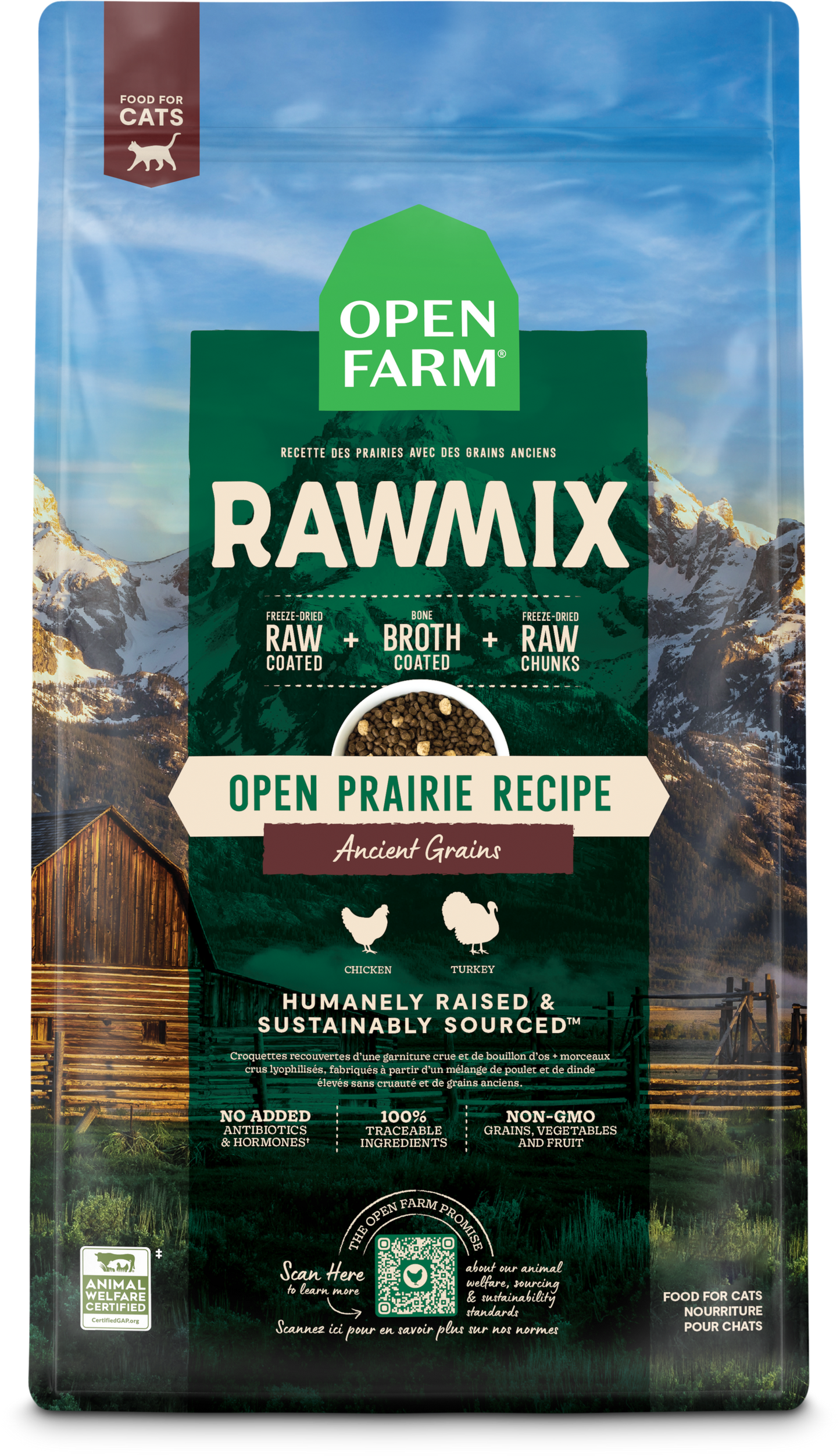 Open Farm Rawmix Open Prairie Grain Free Kibble For Cats 2.25lb Bag