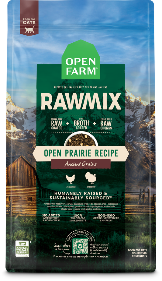 Open Farm Rawmix Open Prairie Grain Free Kibble For Cats 8lb Bag
