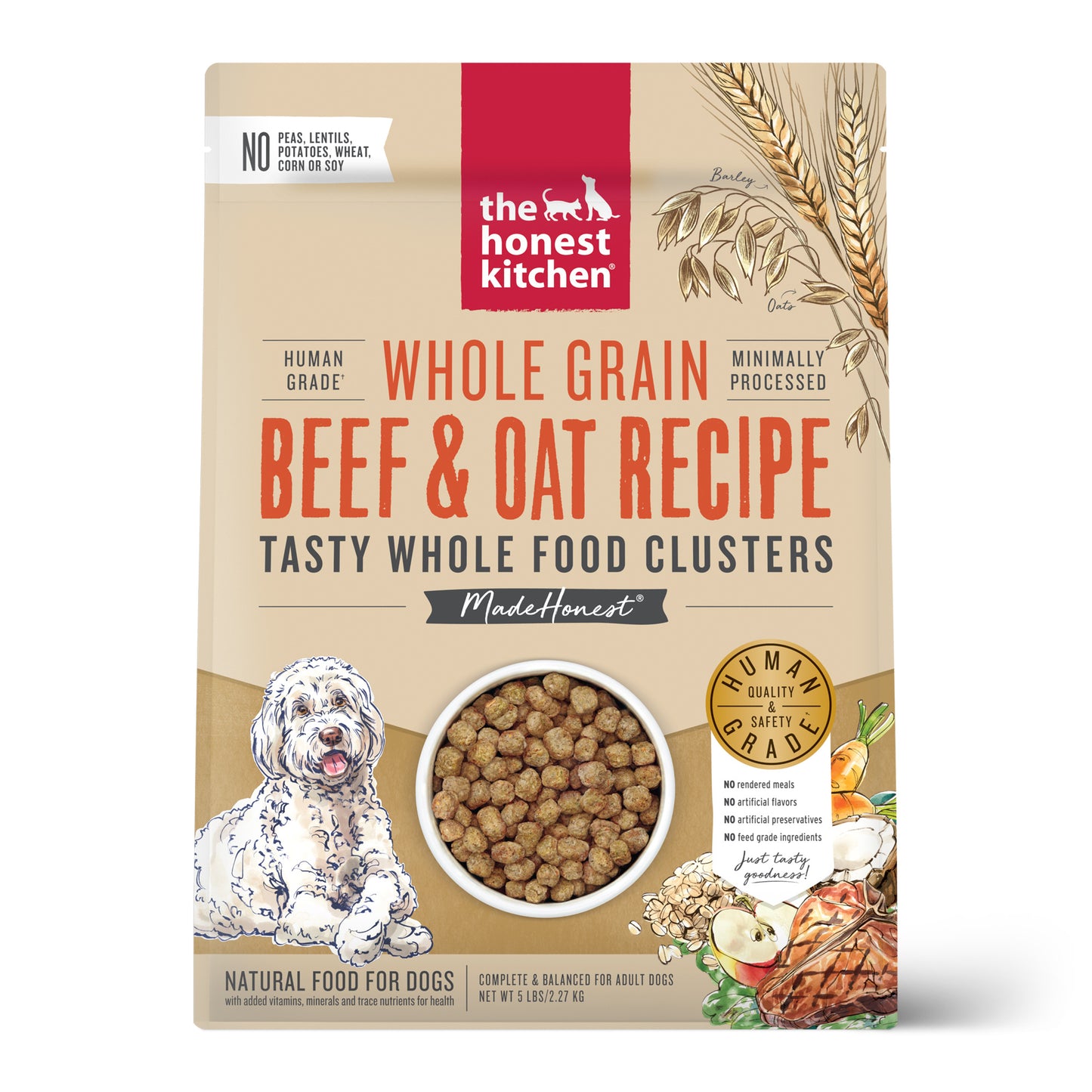 The Honest Kitchen Whole Food Clusters Whole Grain Beef & Oat Dry Dog Food 5lb