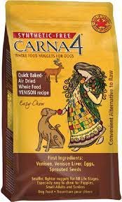 CARNA4 Easy Chew Air Dried While Food for Dogs - Venison 5lb