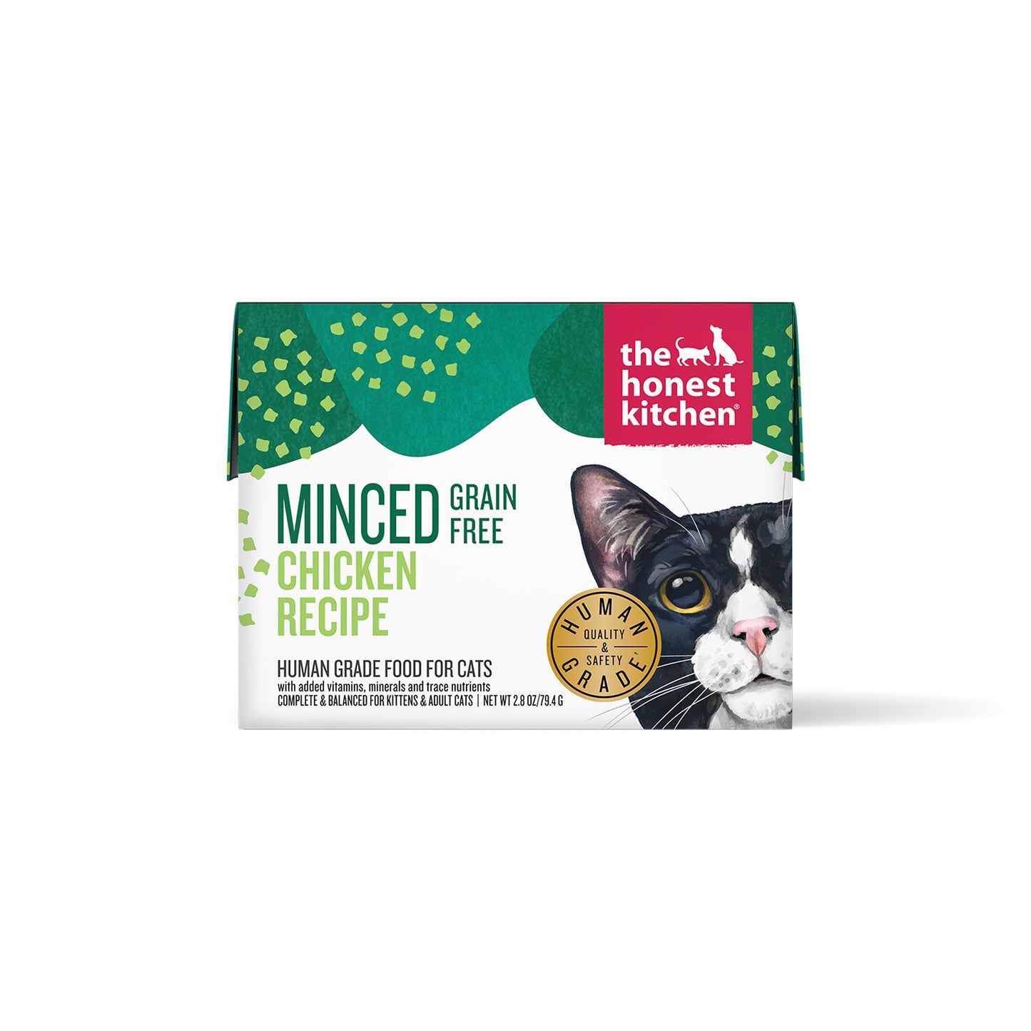 Honest Kitchen Grain Free Minced Chicken in Bone Broth Gravy Wet Cat Food, 2.8 oz