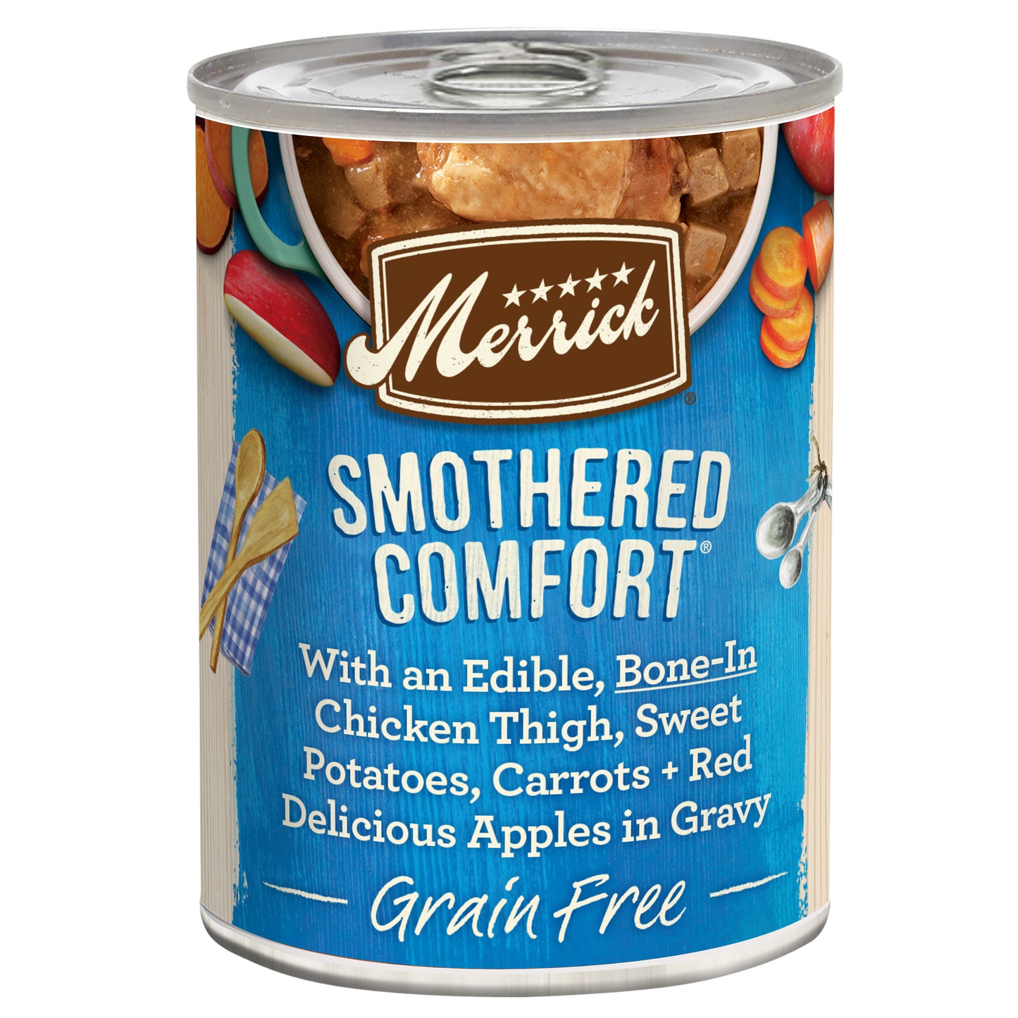 Merrick Grain Free Wet Dog Food, Premium And Wholesome Gluten Free Canned Adult Dog Food, Smothered Comfort 12.7oz