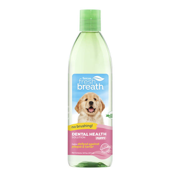 TropiClean Fresh Breath Dental Health Solution for Puppies, 16oz