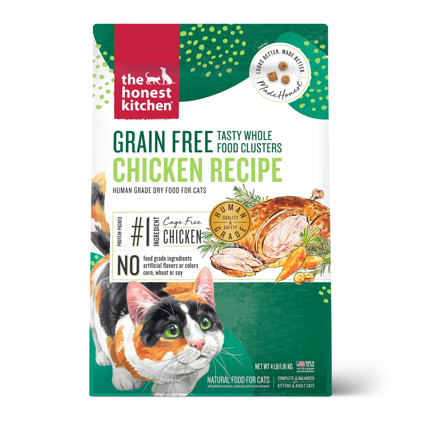 The Honest Kitchen Whole Food Clusters Grain Free Chicken Dry Cat Food 4lb