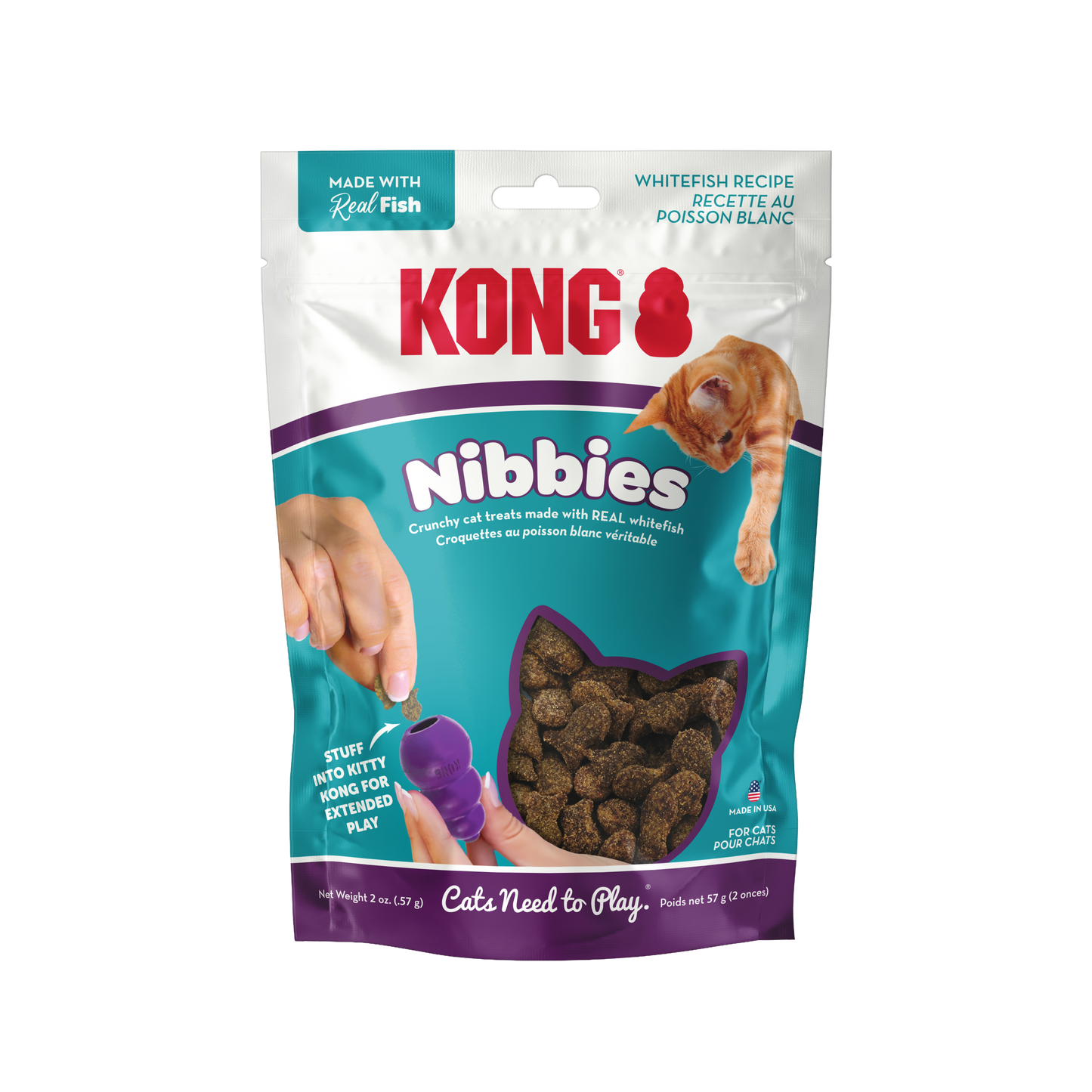 Kong Cat Treat Cat Nibbies Whitefish 2oz