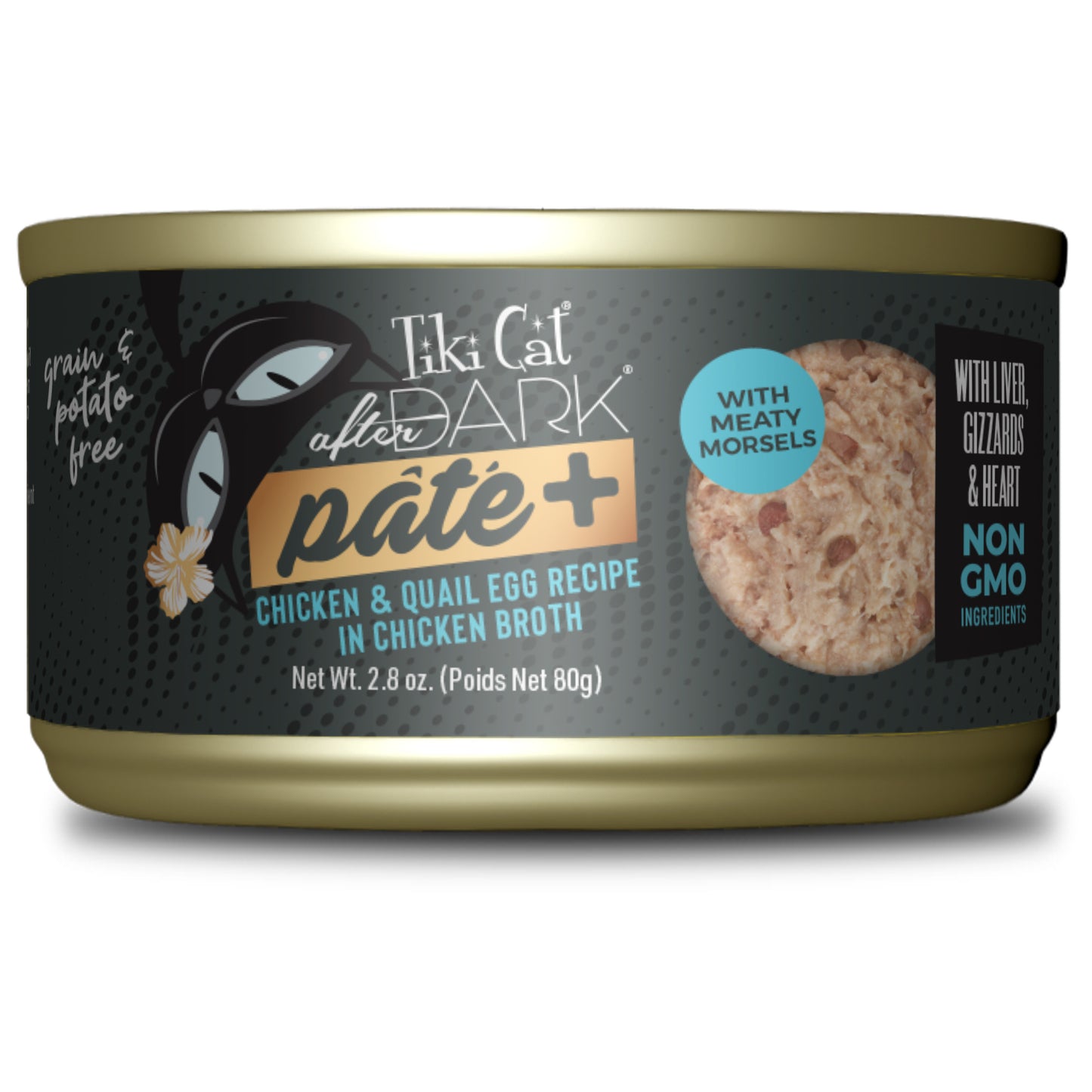 Tiki Cat After Dark Pate, Chicken & Quail Egg, 2.8 oz. Can