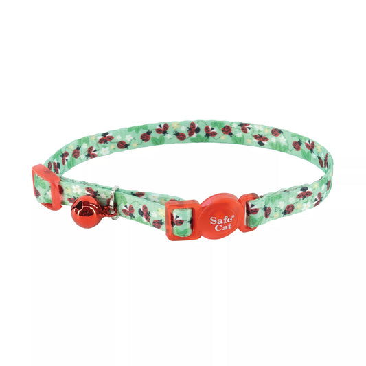 Coastal Safe Cat 3/8in Wide 8-12in Fashion Breakaway Collar Ladybugs