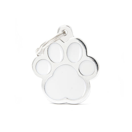 My Family ID Classic Big White Paw ID Tag