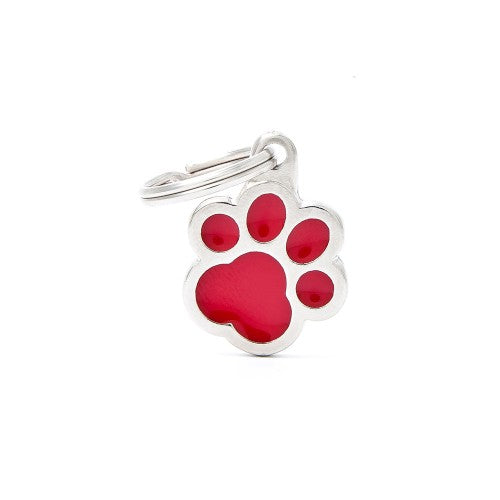 My Family ID Red Paw Pet Tag, Small