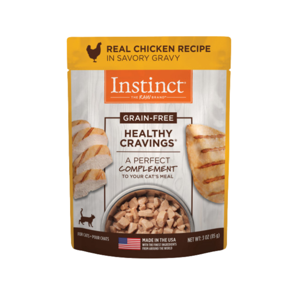 Instinct Healthy Cravings Grain-Free Real Chicken Recipe in Savory Gravy Wet Cat Food Topper 3oz Pouch