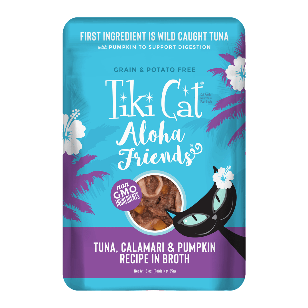 Tiki Cat Aloha Friends Wet Cat Food, Tuna, Calamari & Pumpkin, 3oz Pouch