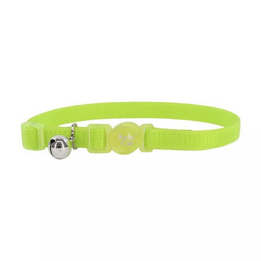 Coastal Safe Cat 3/8in Wide 8-12in Snag-proof Breakaway Collar Lime Green