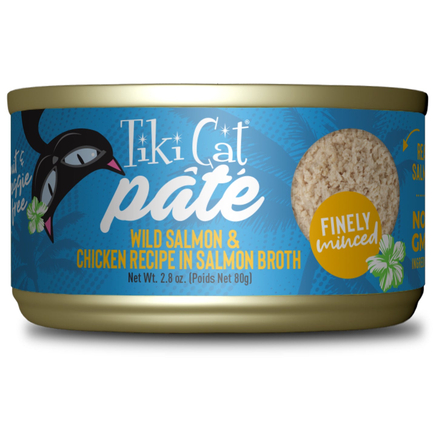 Tiki Cat Luau Pâté Wet Cat Food, Salmon & Chicken, 2.8 oz. Can