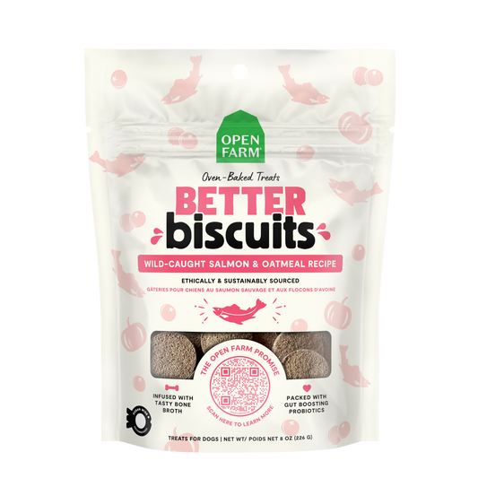Open Farm Better Biscuits Wild-Caught Salmon Recipe Treats 8oz Bag