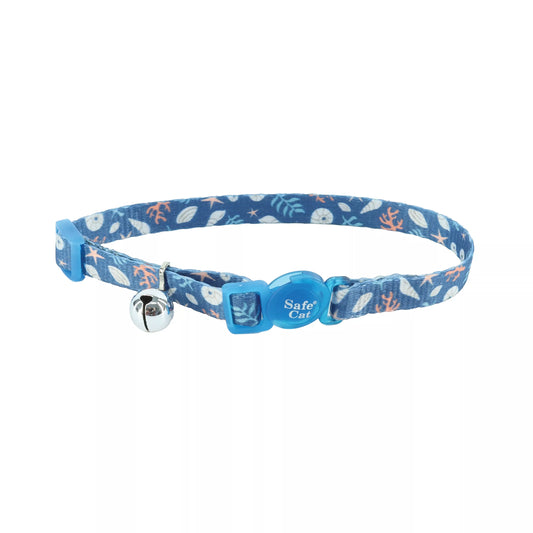 Coastal Safe Cat 3/8in Wide 8-12in Fashion Breakaway Collar Under the Sea