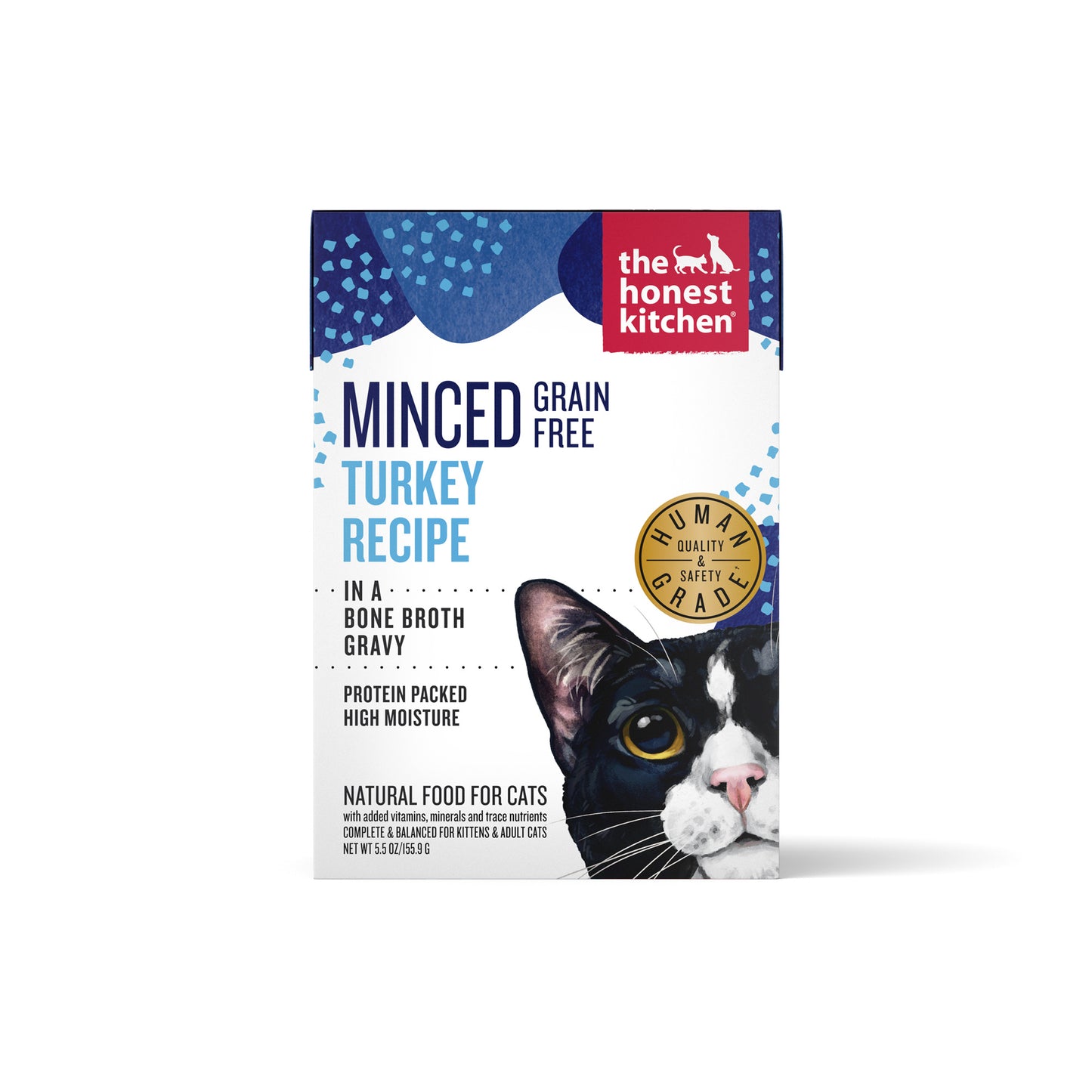 The Honest Kitchen Grain Free Minced Turkey in Bone Broth Gravy Wet Cat Food 5.5oz