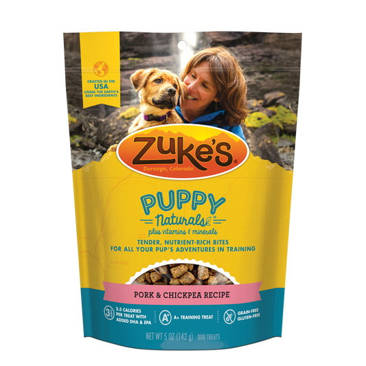 Zuke's Puppy Naturals Puppy Treats Pork and Chickpea Recipe - 5 oz Bag