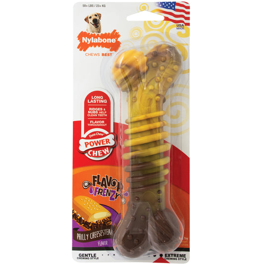 Nylabone Flavor Frenzy Power Chew Durable Dog Chew Toy Philly Cheesesteak X-Large/Souper