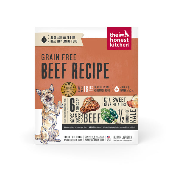 The Honest Kitchen Dehydrated Grain Free Beef Dog Food 4lb