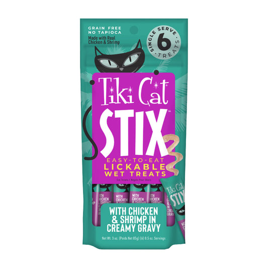 Tiki Cat Stix Wet Cat Treats Chicken & Shrimp 3oz Pouch